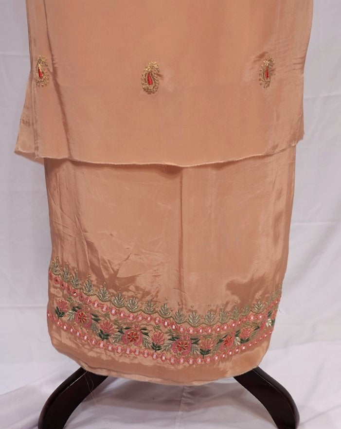 Rose Gold Full Suit With Tie Dye Dupatta-1448