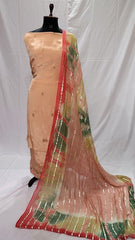 Rose Gold Full Suit With Tie Dye Dupatta-1448