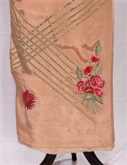 Rose Gold Full Suit With Organza Tie Dye Dupatta-1459