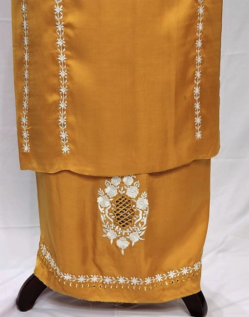 Mustard Full Suit With Chanderi Kota Tie Dye Dupatta-1460