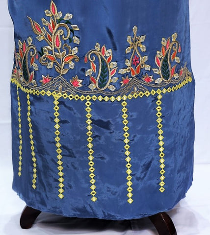 Blueish Greay Full Suit With Tie Dye Dupatta-1435