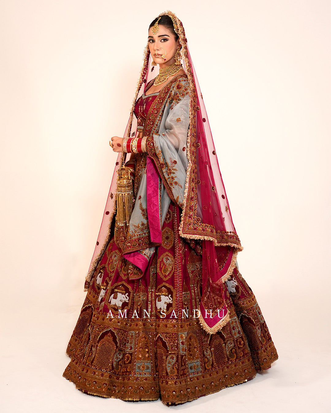 Maroon Bridal Lehenga Choli -1797