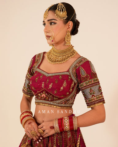 Maroon Bridal Lehenga Choli -1797