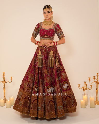 Maroon Bridal Lehenga Choli -1797