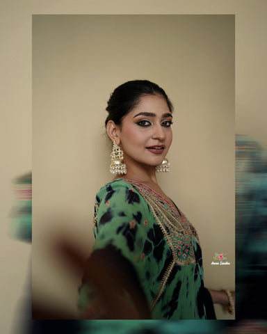 Blue Tie Dye Full Suit With Single Dupatta-1794