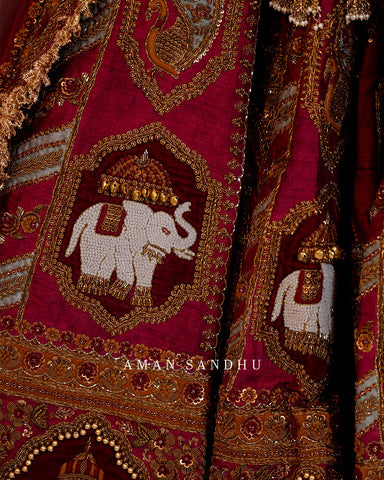 Maroon Bridal Lehenga Choli -1797