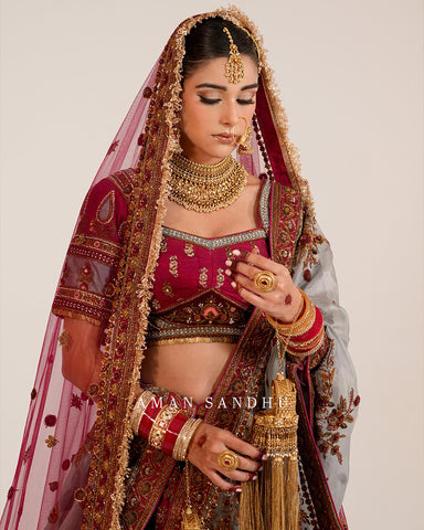 Maroon Bridal Lehenga Choli -1797