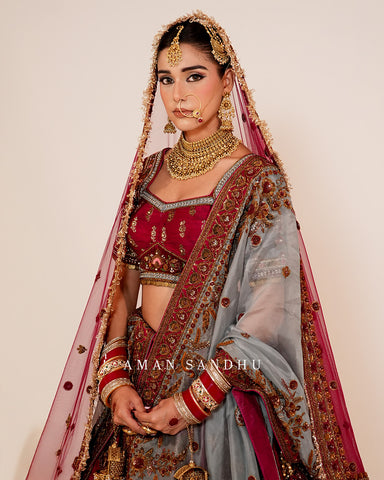 Maroon Bridal Lehenga Choli -1797