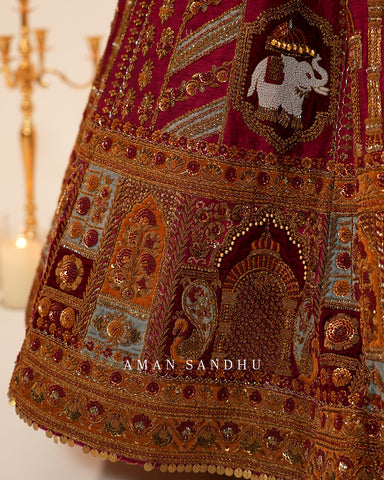 Maroon Bridal Lehenga Choli -1797