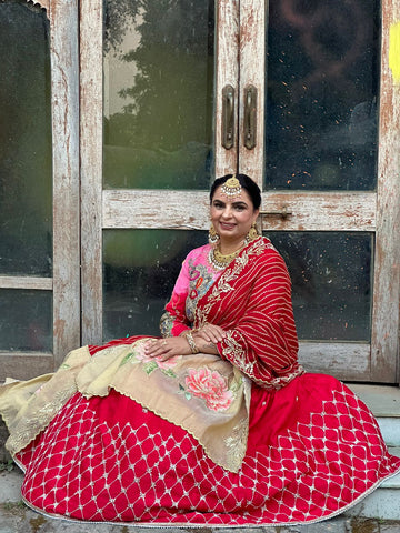 Double Dye Kurti With Lehenga- 1581