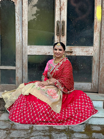 Double Dye Kurti With Lehenga- 1581