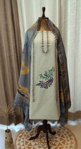Light Sea Green Full Suit With Tie Dye Dupatta-1792