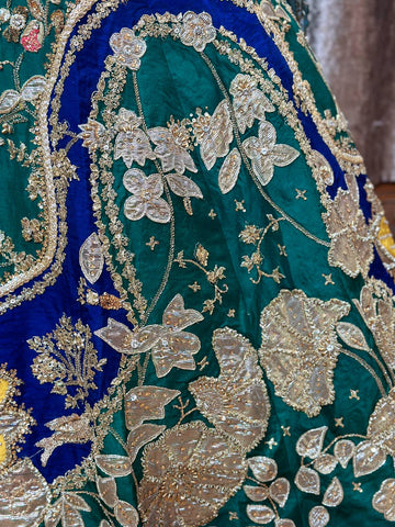 Bottle Green Lehenga choli with organza dupatta-1578