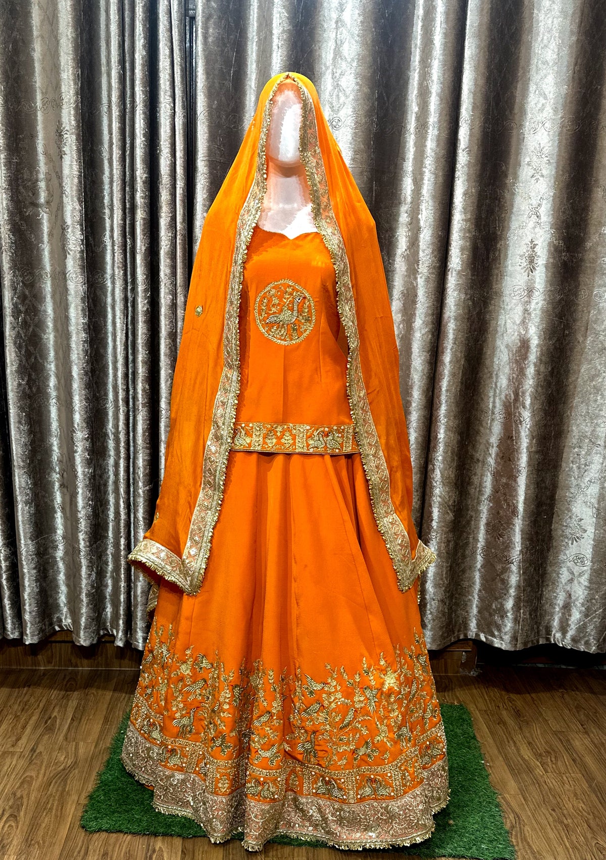 Orange Lehenga Choli With Same Colour Dupatta-1604