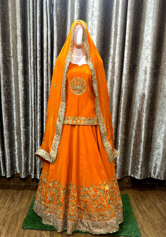 Orange Lehenga Choli With Same Colour Dupatta-1604