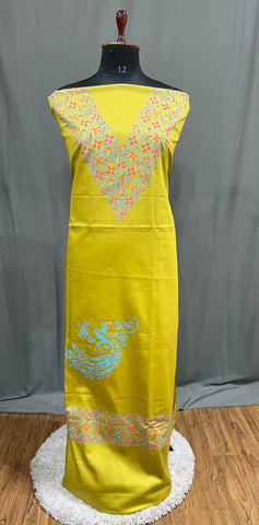 Mustard Green Full Suit With Tie Dye Dupatta-1767