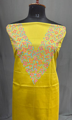 Mustard Green Full Suit With Tie Dye Dupatta-1767