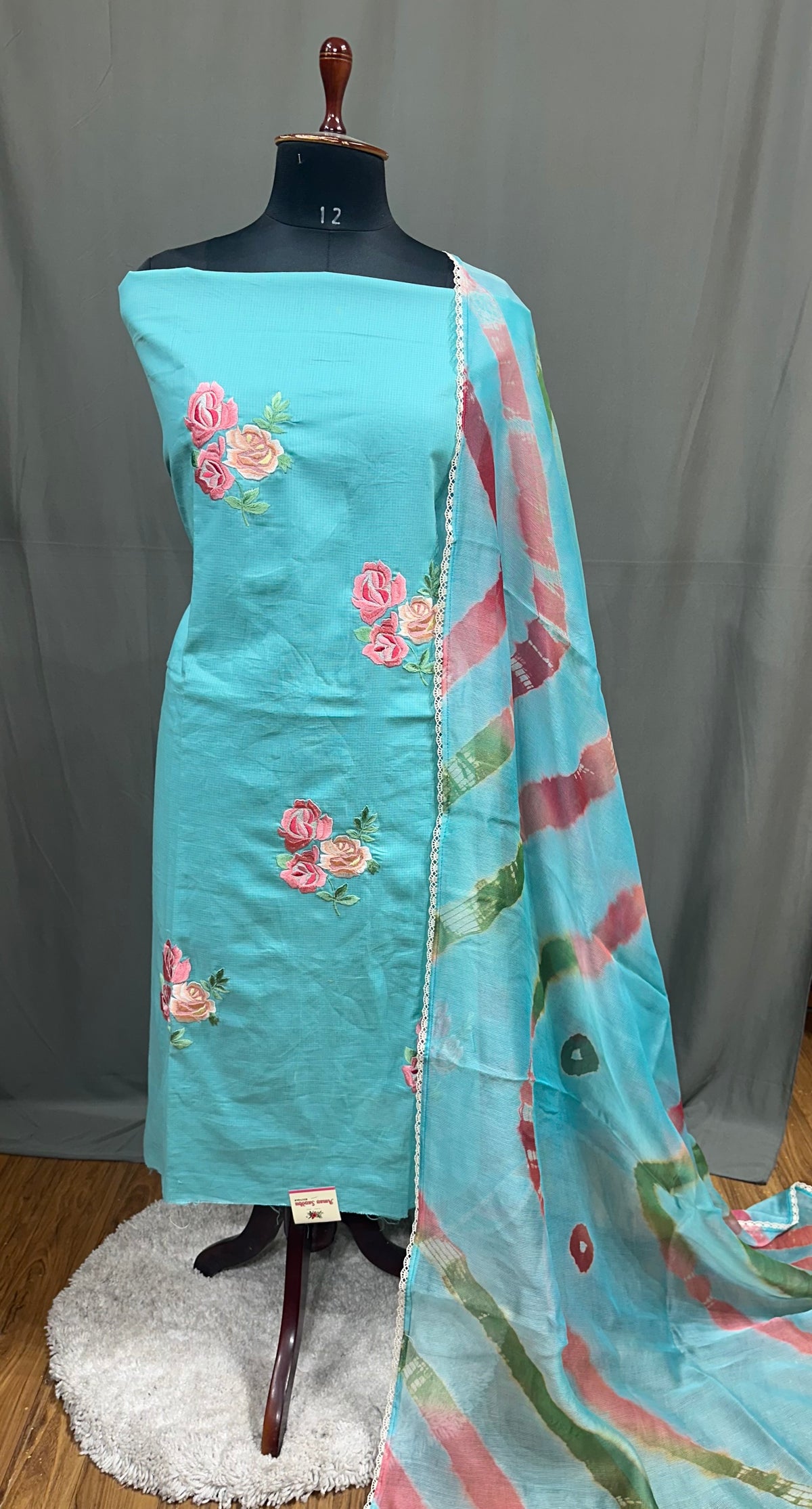 Firoji Full Suit With Tie Dye Dupatta-1769