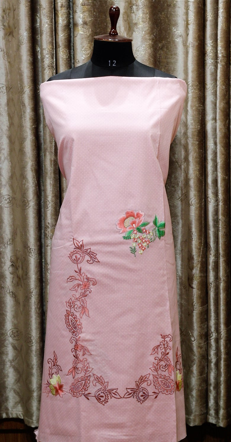 Pink Full Suit With Chanderi Kota Tie Dye Dupatta-1500