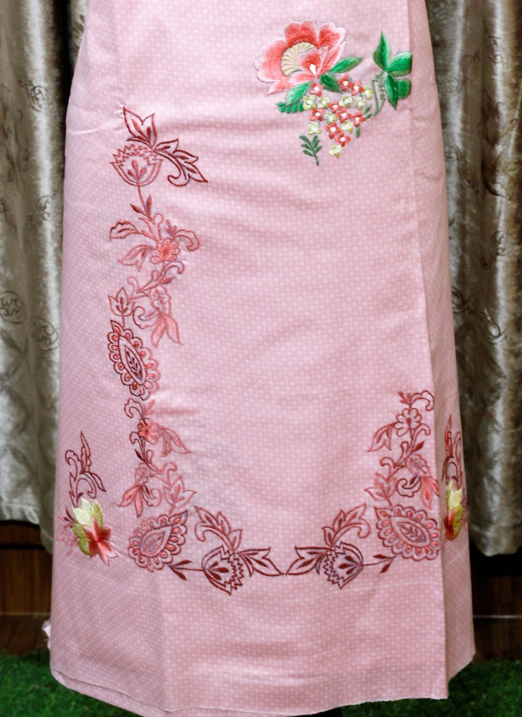 Pink Full Suit With Chanderi Kota Tie Dye Dupatta-1500