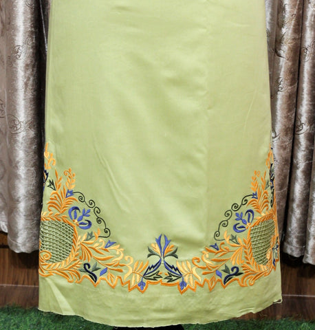 Light Green Full Suit With Chanderi Malmal Tie Dye Dupatta-1505