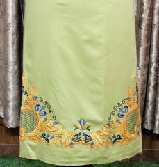 Light Green Full Suit With Chanderi Malmal Tie Dye Dupatta-1505