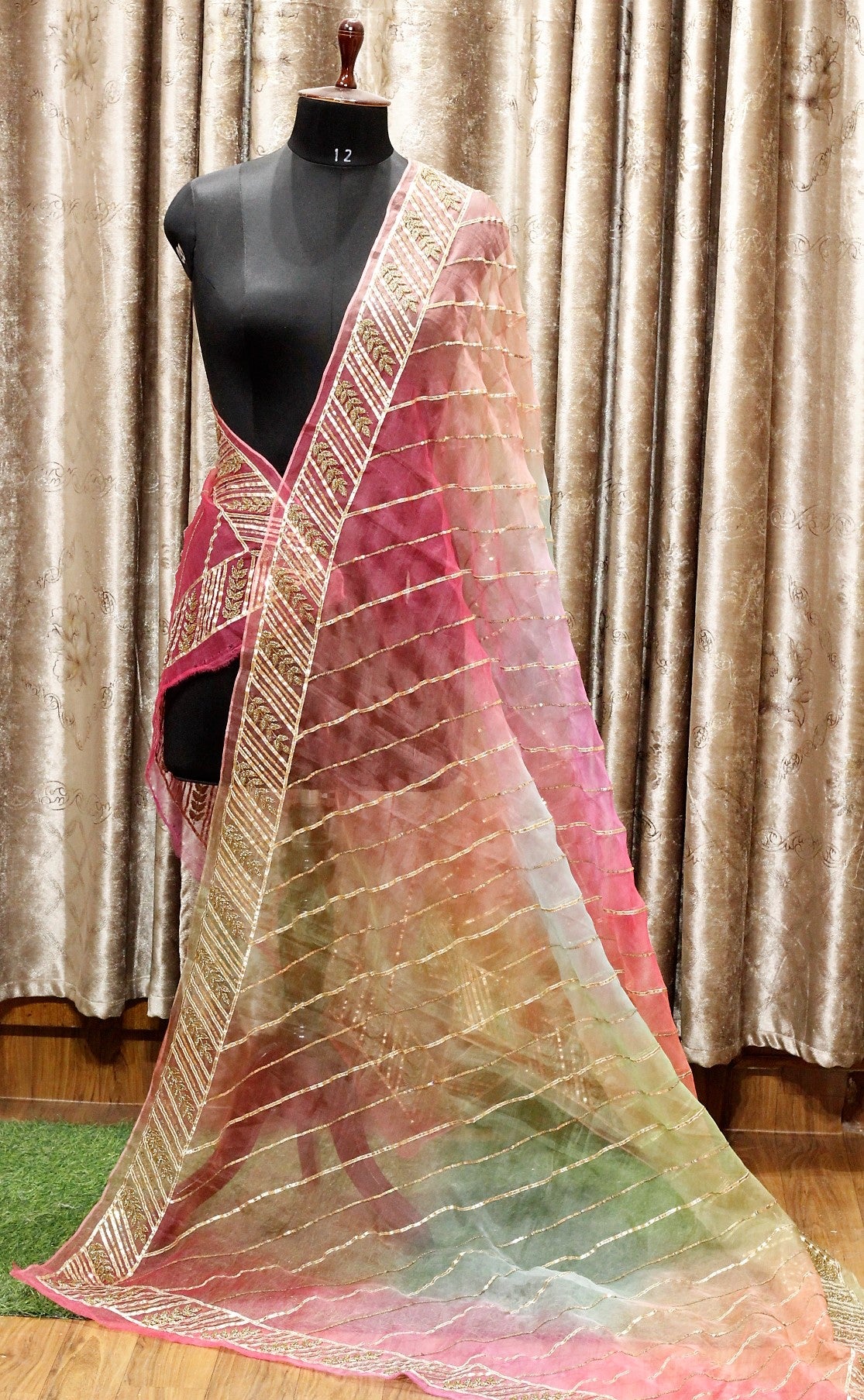 Tie Dye Hand Work Dupatta-1518