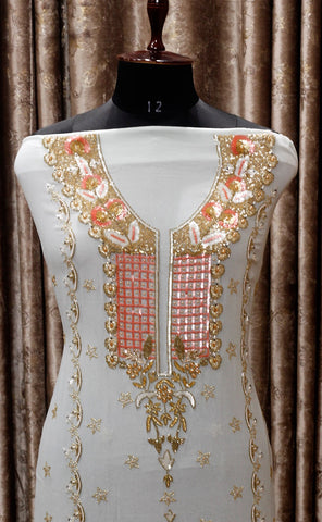 Light Sky Full Suit With Same Colour/Gajari Dupatta-1534