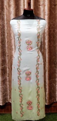 Sky and Green Double Dye Full Suit With Light Green Dupatta-1557