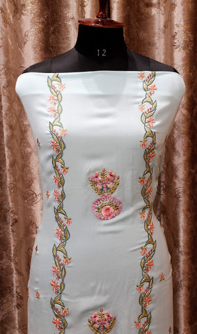 Sky and Green Double Dye Full Suit With Light Green Dupatta-1557