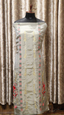 Greenish Greay Full Suit With Tie Dye Dupatta-1577