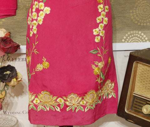 Gajari Pink Full Suit With Tabbi Silk Tie Dye Dupatta-1614
