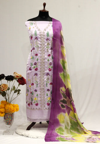 Purplish Pink Full Suit With Tie Dye Dupatta-1627