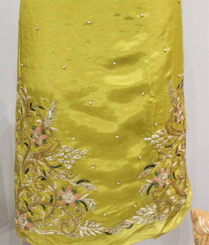 Lemon Green Full Suit With Tie Dye Dupatta-1643