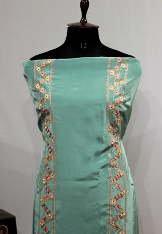 Sea Green Full Suit With Tie Dye Dupatta-1688