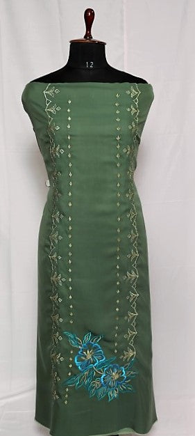 Mint Green Full Suit With Organza Tie Dye Dupatta-1425