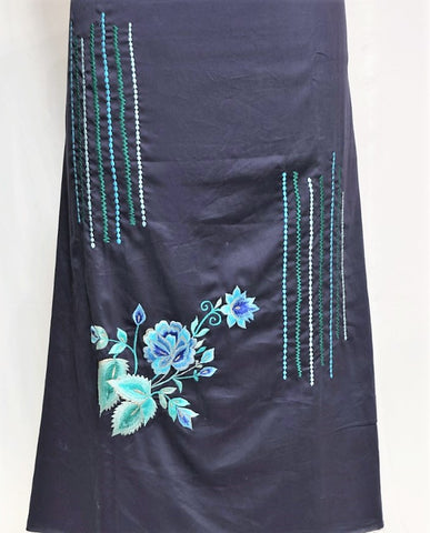 Navy Blue Full Suit With Chanderi Kota Tie Dye Dupatta-1404