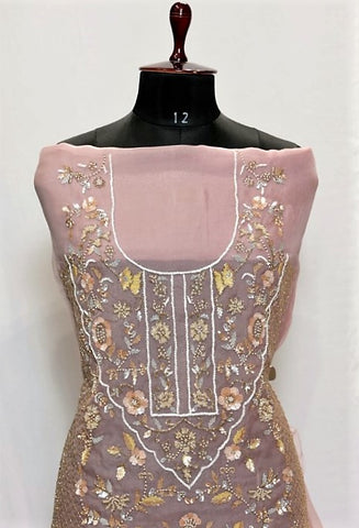 Rose Gold Full Suit With Same Colour Dupatta-1419
