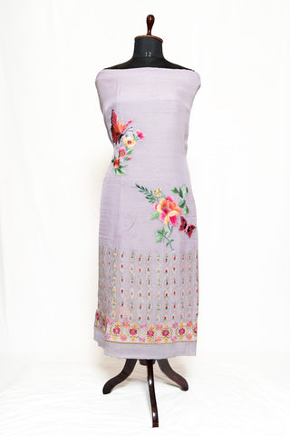Light Purple Suit with Tabbi Silk Tie Dye Dupatta- 1325