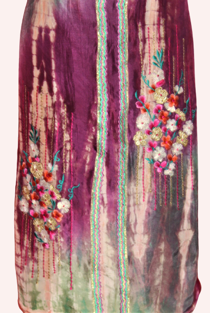Tie and Dye Full Suit With Tie Dye Chinon Chiffon Dupatta