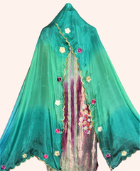 Tie and Dye Full Suit With Tie Dye Chinon Chiffon Dupatta