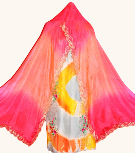 Greay Tie and Dye Full Suit With Chinon Chiffon Tie Dye Dupatta