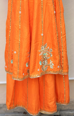 Orange Full Suit With Same Colour Chinon Chiffon Dupatta