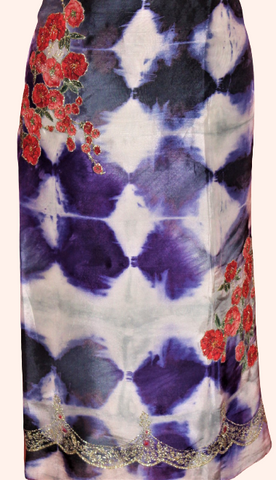 Blue Tie Dye Full Suit With Chinon Chiffon Duapatta