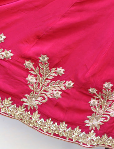 Maroon Frock Suit With Peach Chinon Chiffon Dupatta