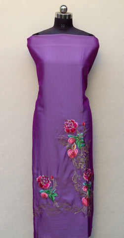 Purple Full Suit With Tabbi Silk Tie Dye Dupatta