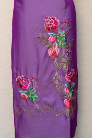 Purple Full Suit With Tabbi Silk Tie Dye Dupatta