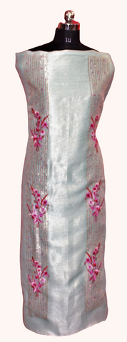 Light Sky Full Suit With Chinon Chiffon Tie Dye Dupatta