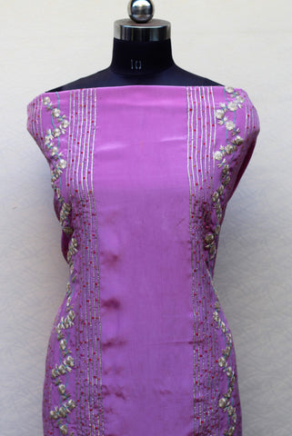 Purple Pink Full Suit With Tabbi Silk Tie Dye Dupatta