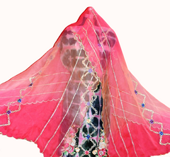 Tie and Dye Full Suit With Organza Tie Dye Dupatta